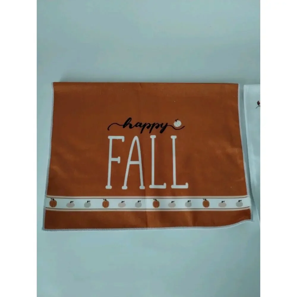 Set of 2 Kitchen Microfiber Hand Towels - Fall - Autumn - Pumpkins 24 x 16